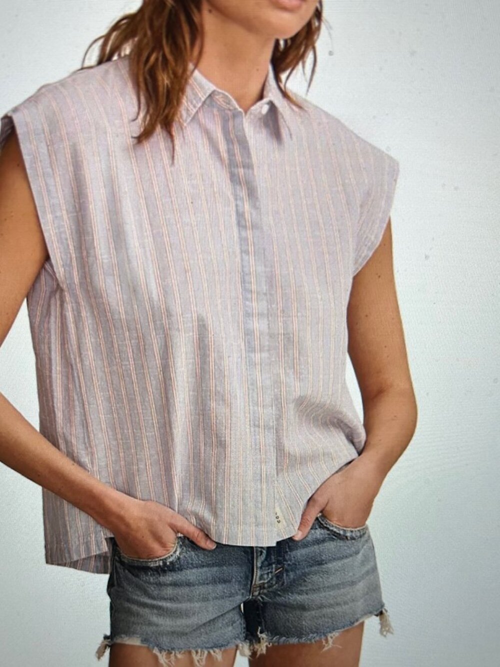 Lucky Brand Cotton sleeveless tunic shirt